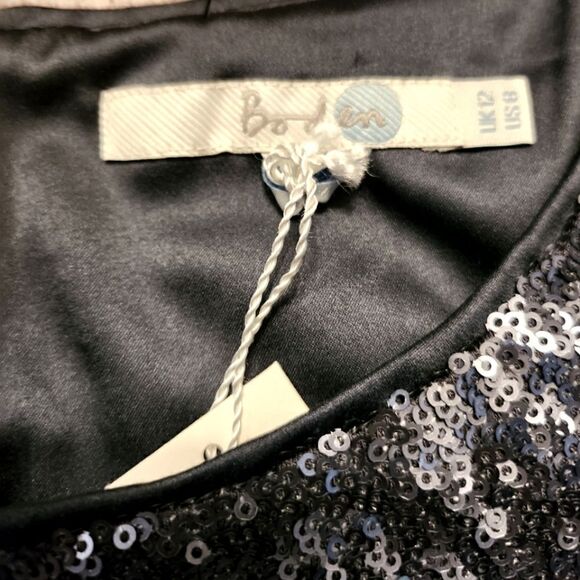 Boden Sequins Short SleeveTop Blouse Pewter Gray Size 8 NWT - Picture 4 of 5